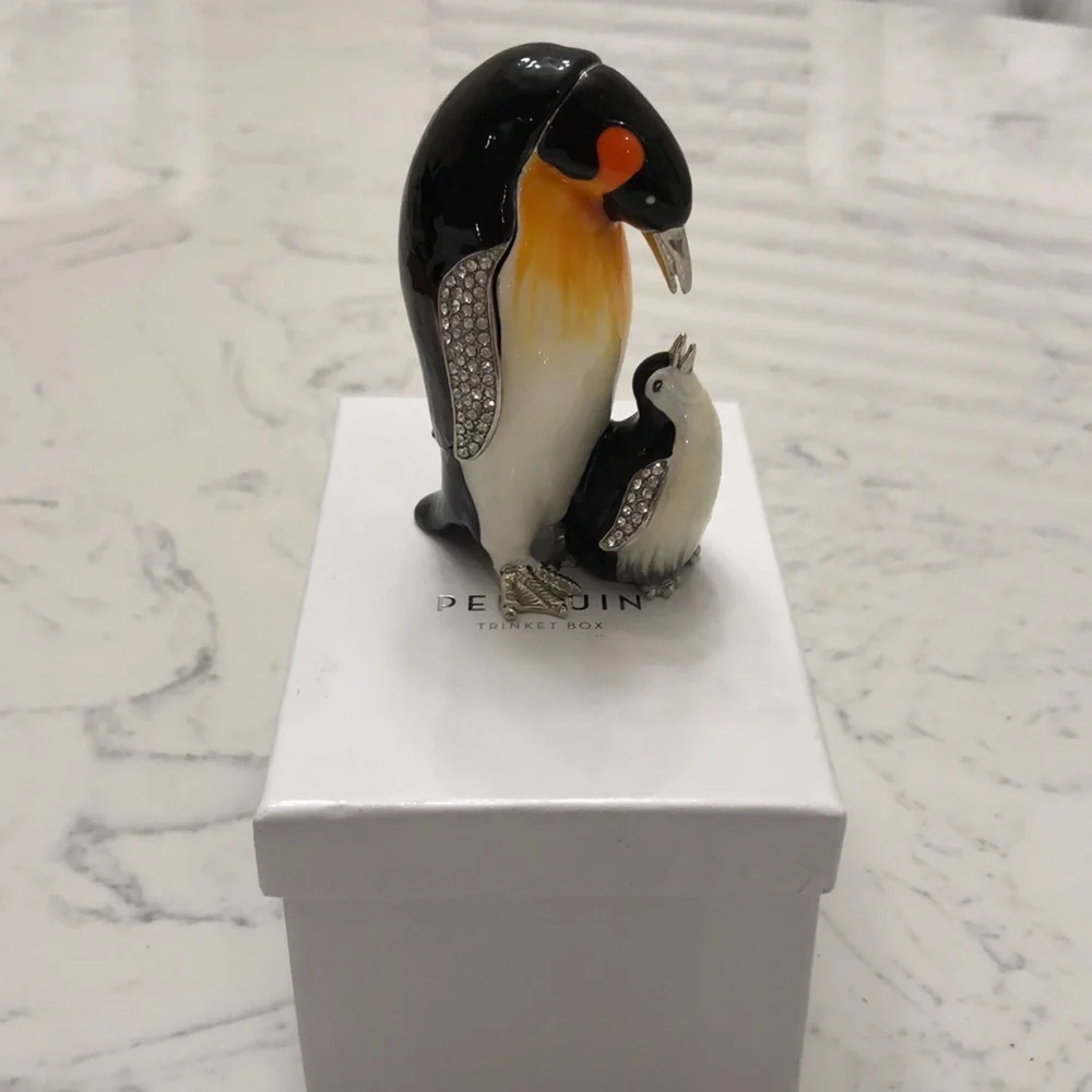 Z Gallery Trinket Penguin Mom and Child